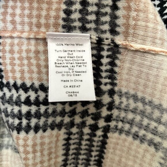 Talbots Sweater Womens XS Multicolor Houndstooth Pure Merino Wool Pullover - Picture 8 of 9